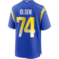 tocy LA.Rams #74 Merlin Olsen Royal Game Retired Player Jersey