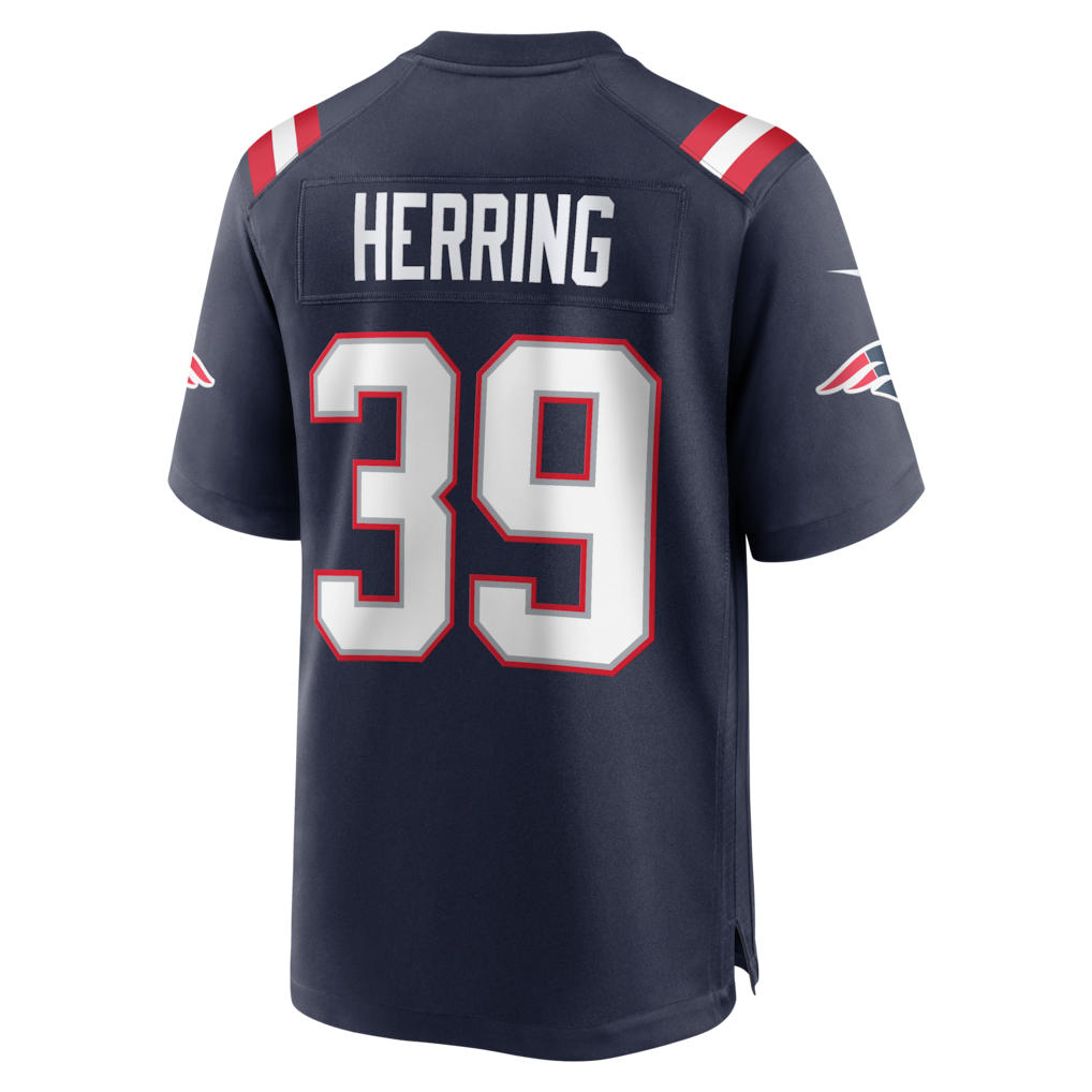 Tocy NE.Patriots #39 Tyron Herring Navy Game Retired Player Jersey