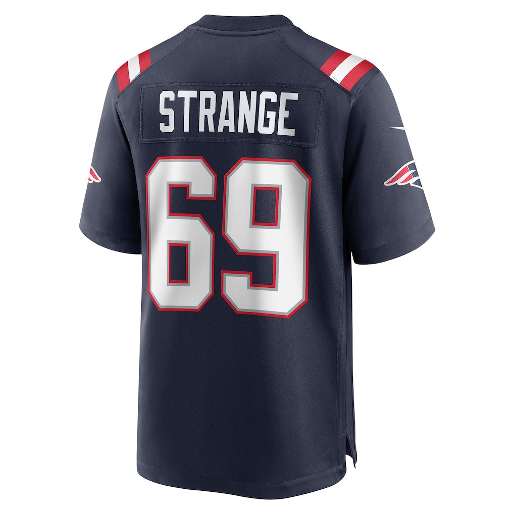 Tocy NE.Patriots #69 Cole Strange Navy Game Player Jersey