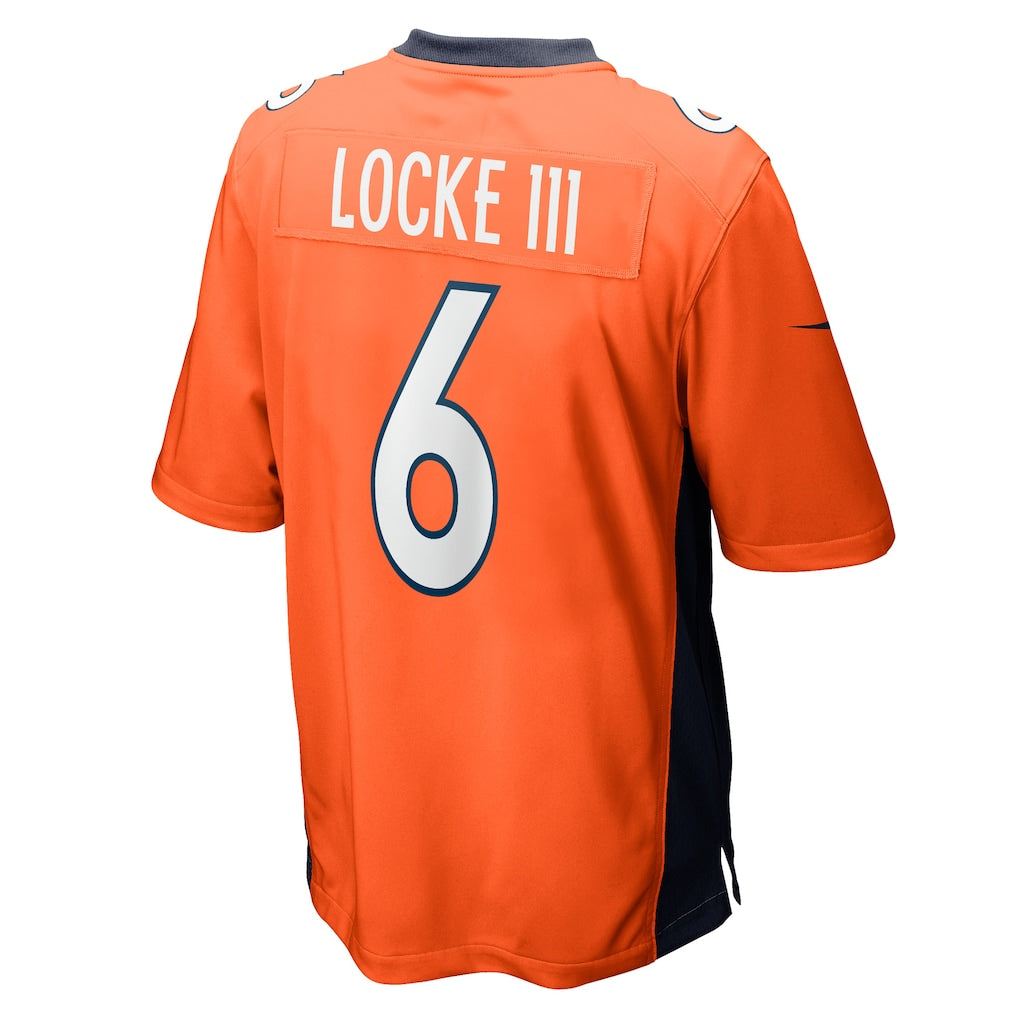 Tocy D.Broncos #6 P.J. Locke Orange Game Player Jersey
