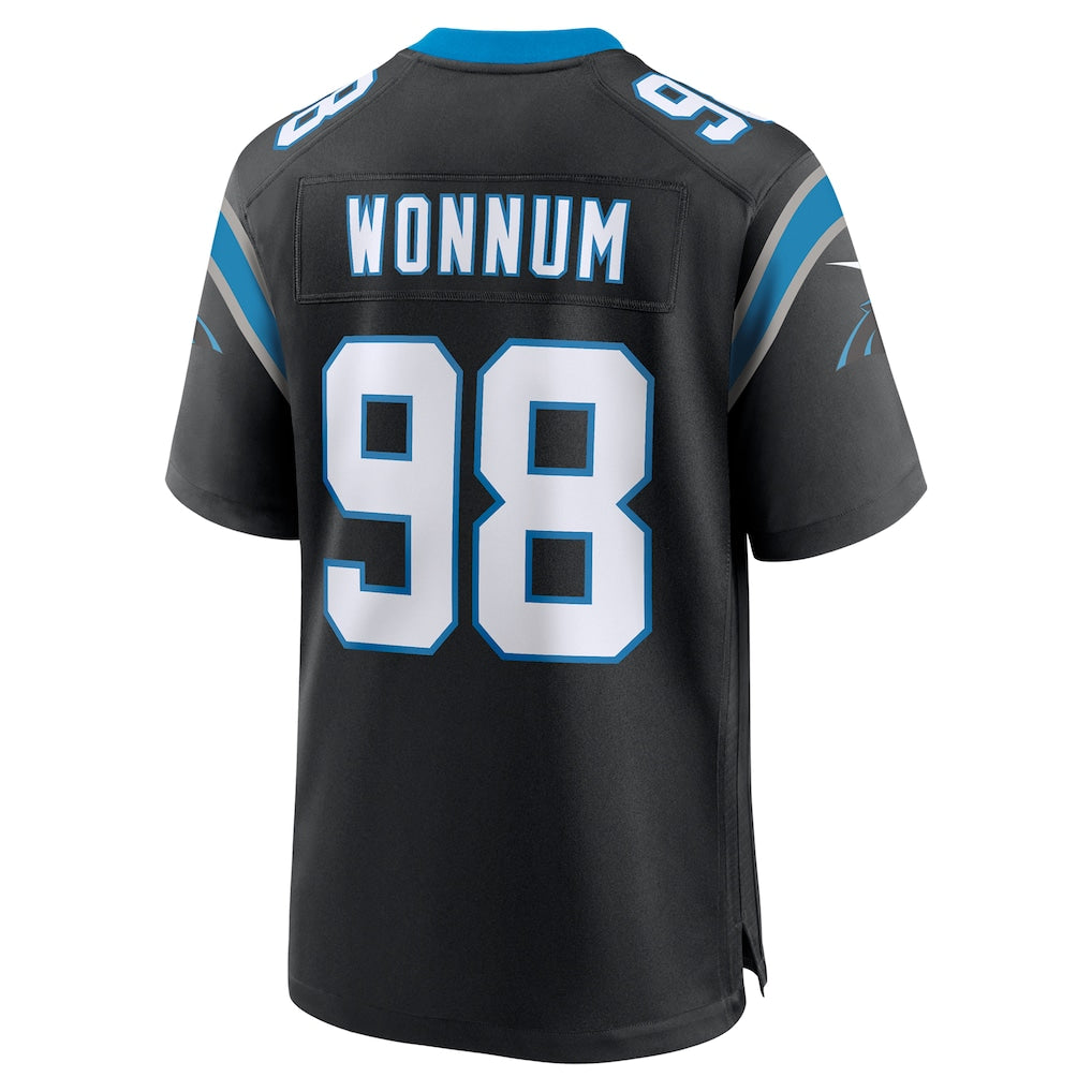 Tocy C.Panthers #98 D.J. Wonnum Black Game Jersey