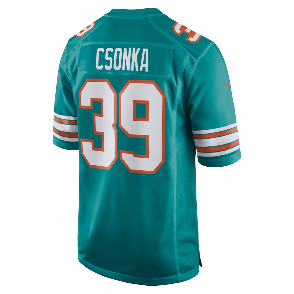 Tocy M.Dolphins #39 Larry Csonka Aqua Retired Player Jersey