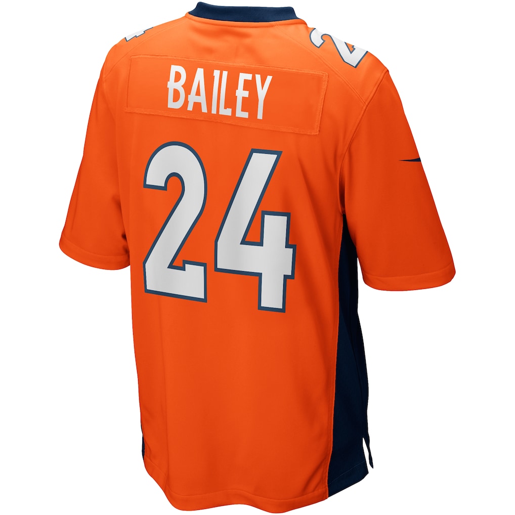 Tocy D.Broncos #24 Champ Bailey Orange Game Retired Player Jersey