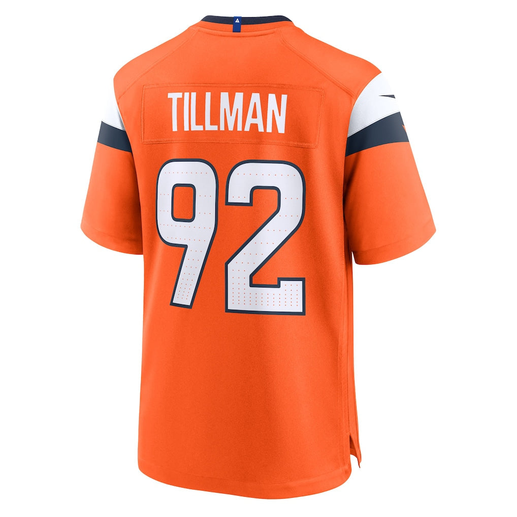 Tocy D.Broncos #92 Dondrea Tillman Orange Team Game Jersey