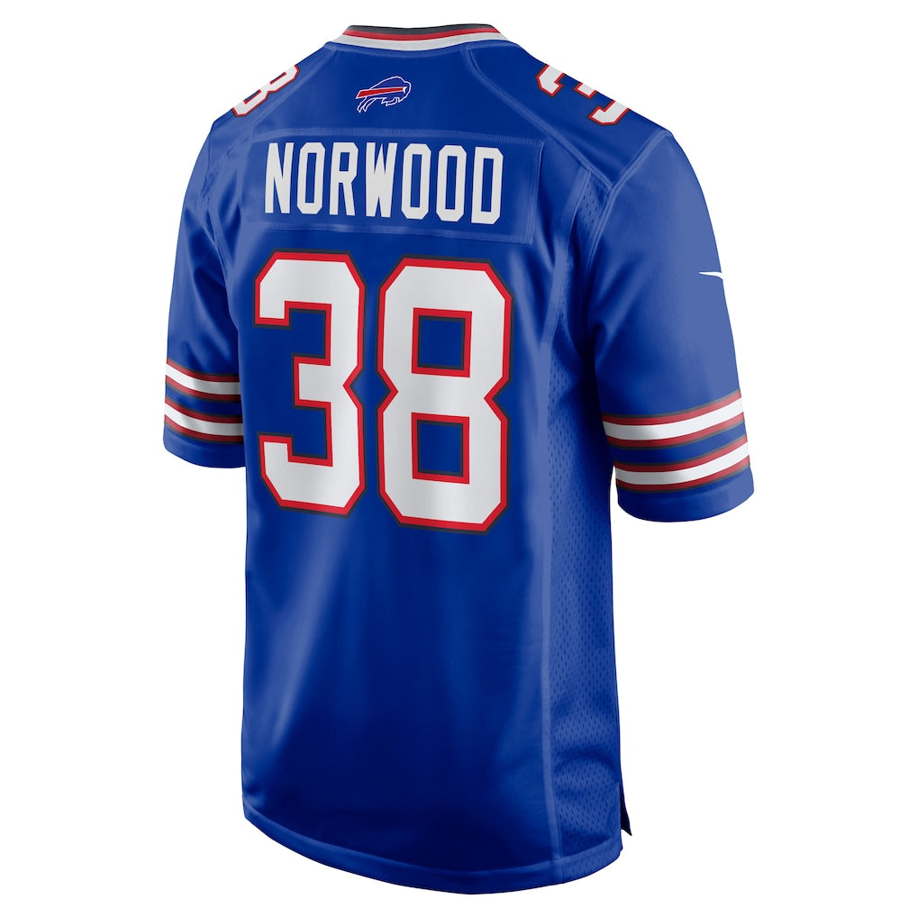 Tocy B.Bills #38 Tre Norwood Royal Game Player Jersey
