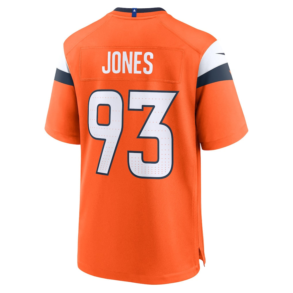 Tocy D.Broncos #93 D.J. Jones Orange Team Game Jersey