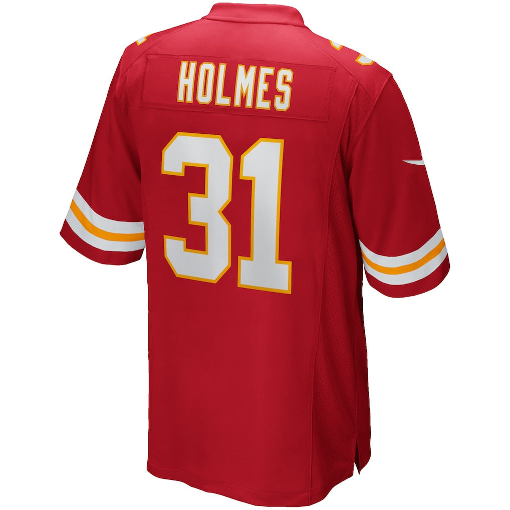 tocy KC.Chiefs #31 Priest Holmes Red Game Retired Player Jersey