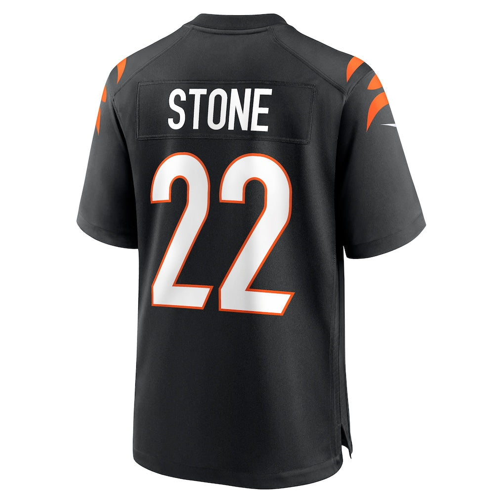 Tocy C.Bengals #22 Geno Stone Black Game Jersey
