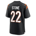 Tocy C.Bengals #22 Geno Stone Black Game Jersey