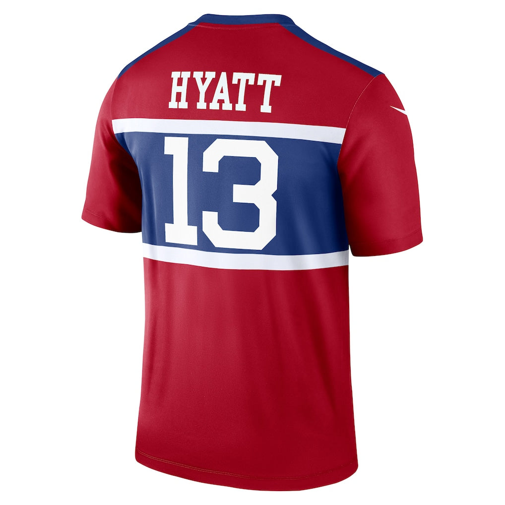 Tocy NY.Giants #13 Jalin Hyatt Red Legend Player Performance Top Jersey