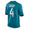 Tocy J.Jaguars #4 Tank Bigsby Teal Game Jersey
