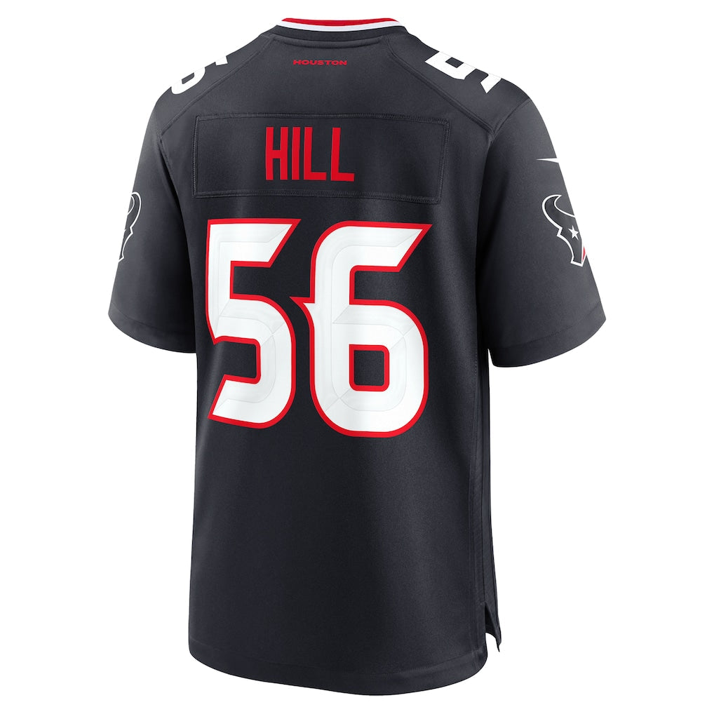 Tocy H.Texans #56 Jamal Hill Navy Team Game Jersey