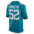 Tocy J.Jaguars #52 DaVon Hamilton Teal Team Game Jersey