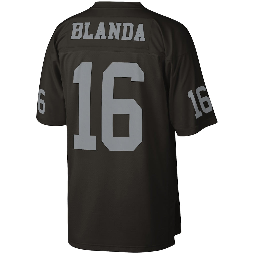tocy LV.Raiders #16 George Blanda Mitchell & Ness Black Legacy Replica Jersey