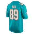 Tocy M.Dolphins #89 Julian Hill Aqua Game Jersey