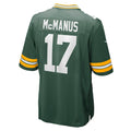 Tocy GB.Packers #17 Brandon McManus Green Team Game Jersey