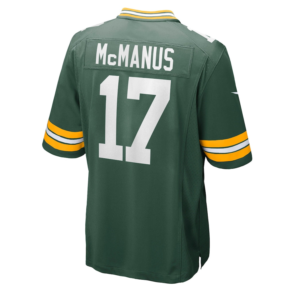 Tocy GB.Packers #17 Brandon McManus Green Team Game Jersey