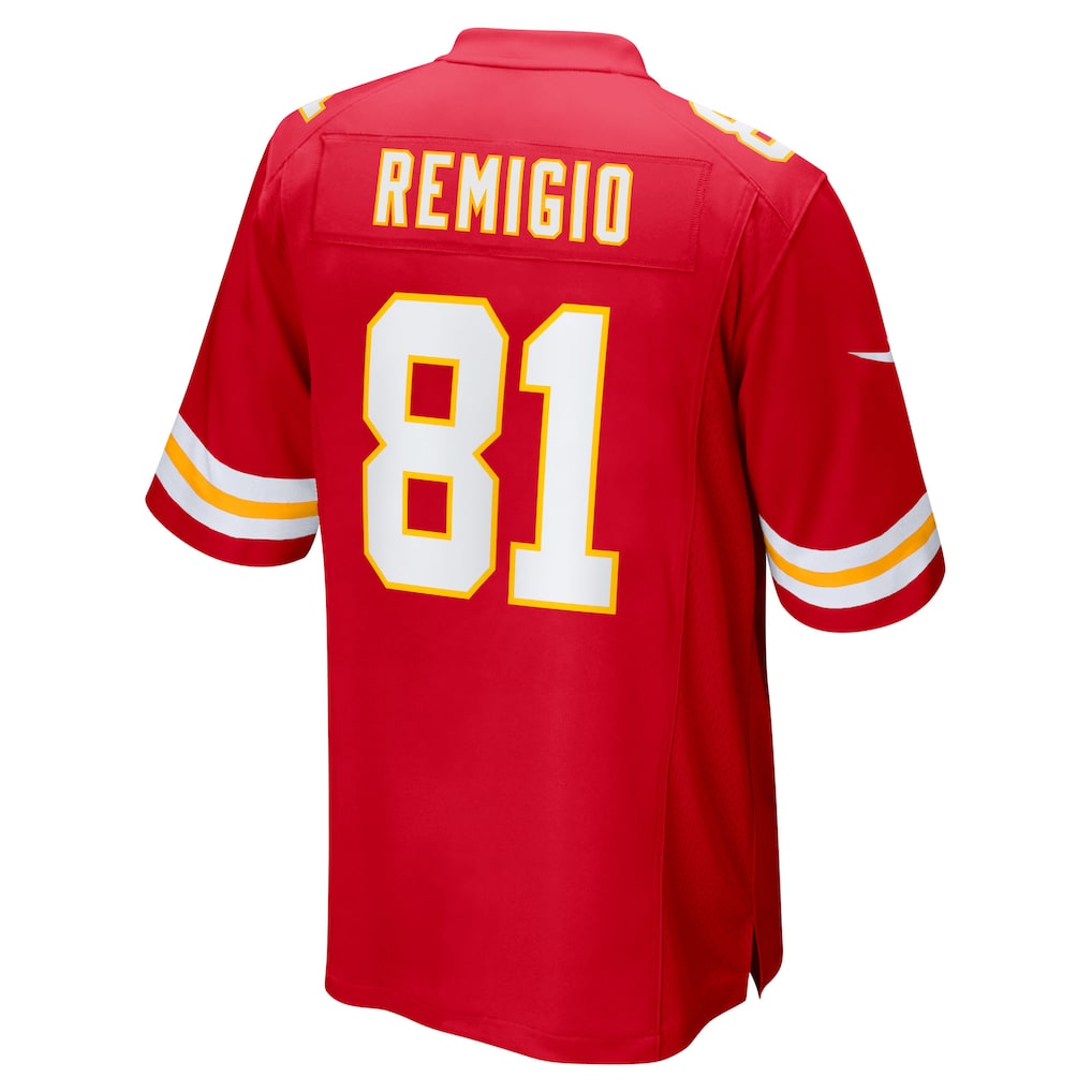 tocy KC.Chiefs #81 Nikko Remigio Red Team Game Jersey
