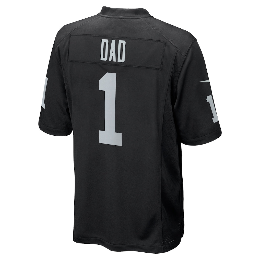 tocy LV.Raiders #1 Dad Black Game Jersey