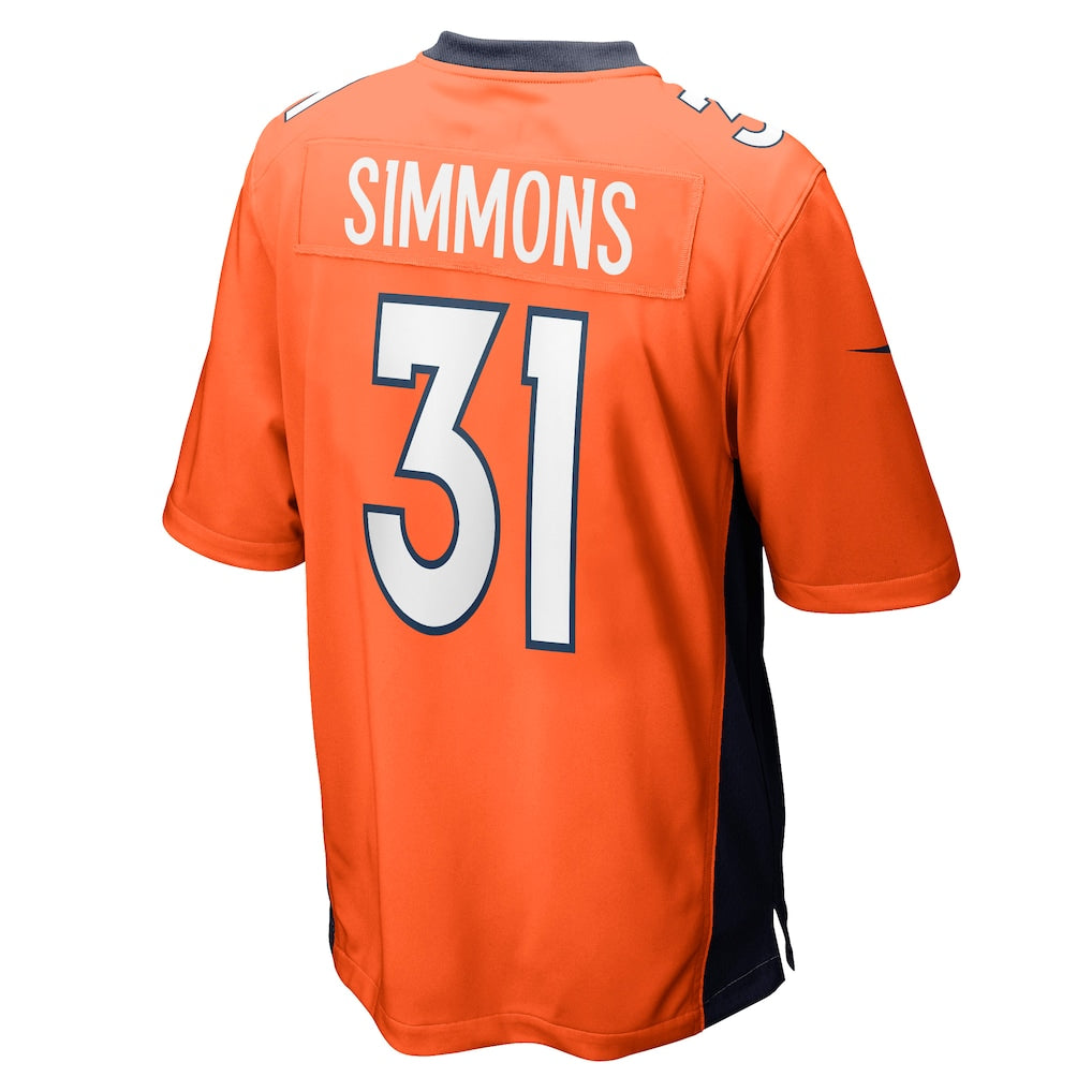 Tocy D.Broncos #31 Justin Simmons Orange Game Jersey