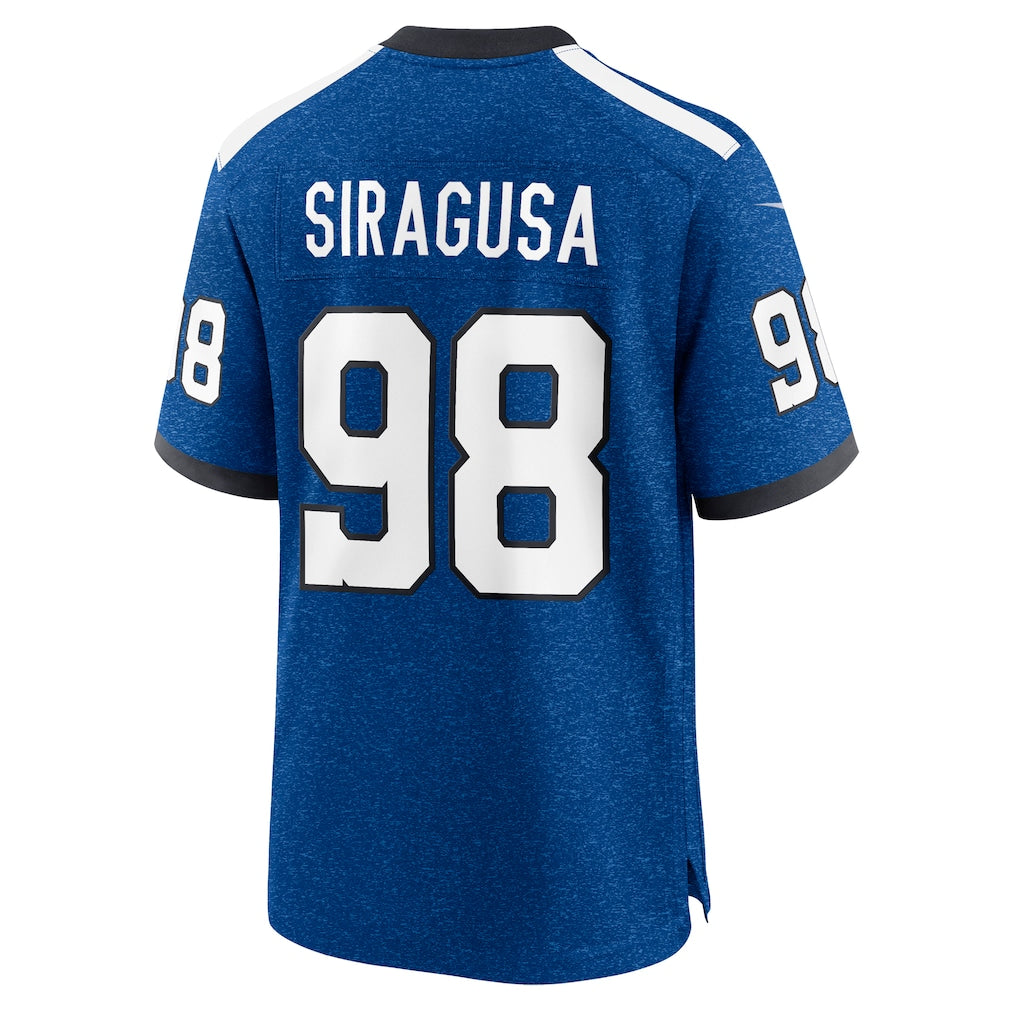 Tocy IN.Colts #98 Tony Siragusa Blue Retired Player Alternate Game Jersey