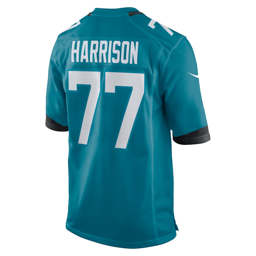 Tocy J.Jaguars #77 Anton Harrison Teal Game Jersey
