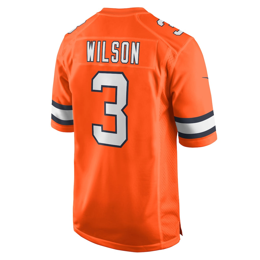 Tocy D.Broncos #3 Russell Wilson Orange Alternate Game Jersey