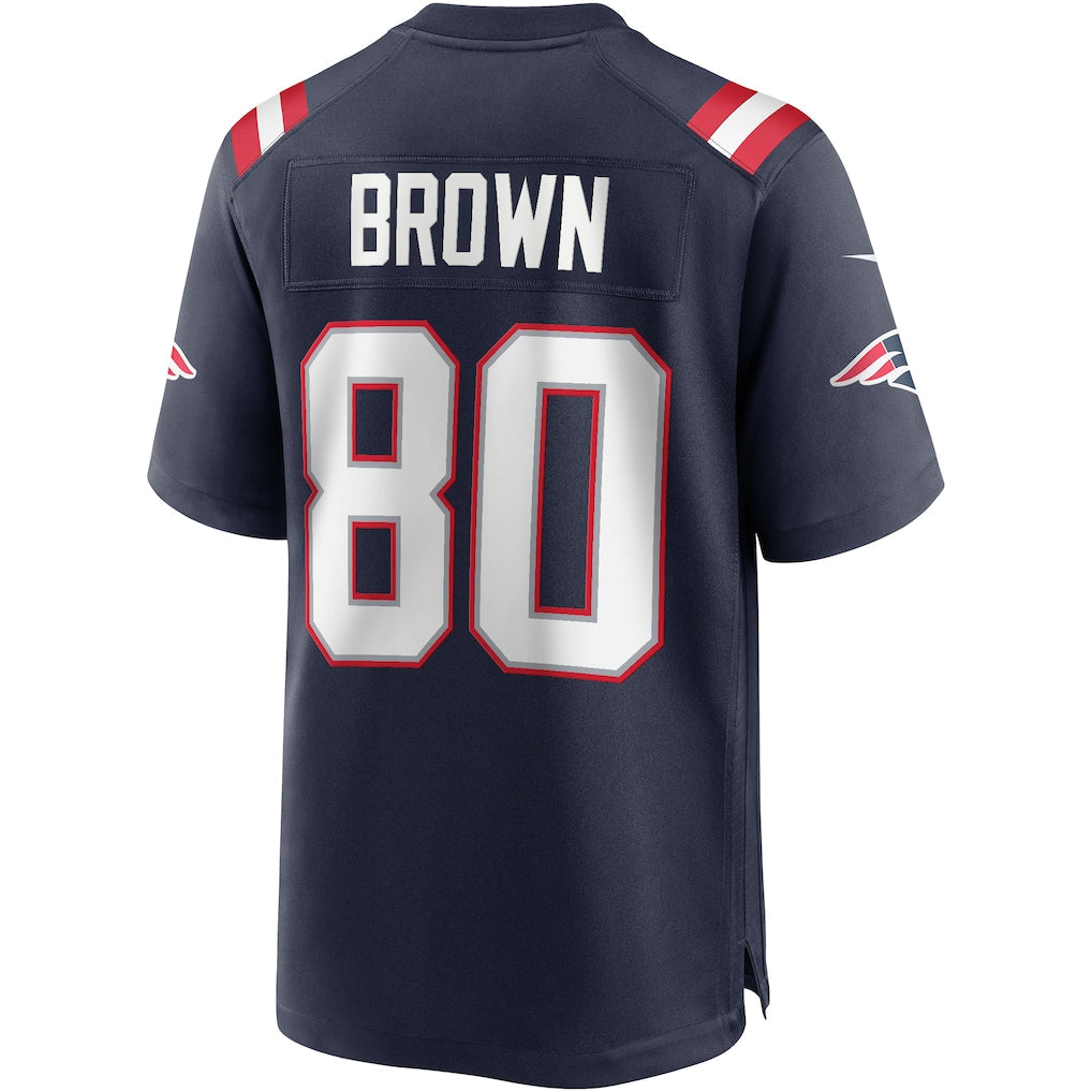 Tocy NE.Patriots #80 Troy Brown Navy Game Retired Player Jersey