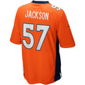 Tocy D.Broncos #57 Tom Jackson Orange Game Retired Player Jersey