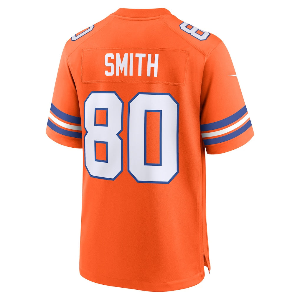 Tocy D.Broncos #80 Rod Smith Orange Retired Player Alternate Game Jersey