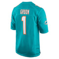 Tocy M.Dolphins #1 Groom Aqua Game Jersey