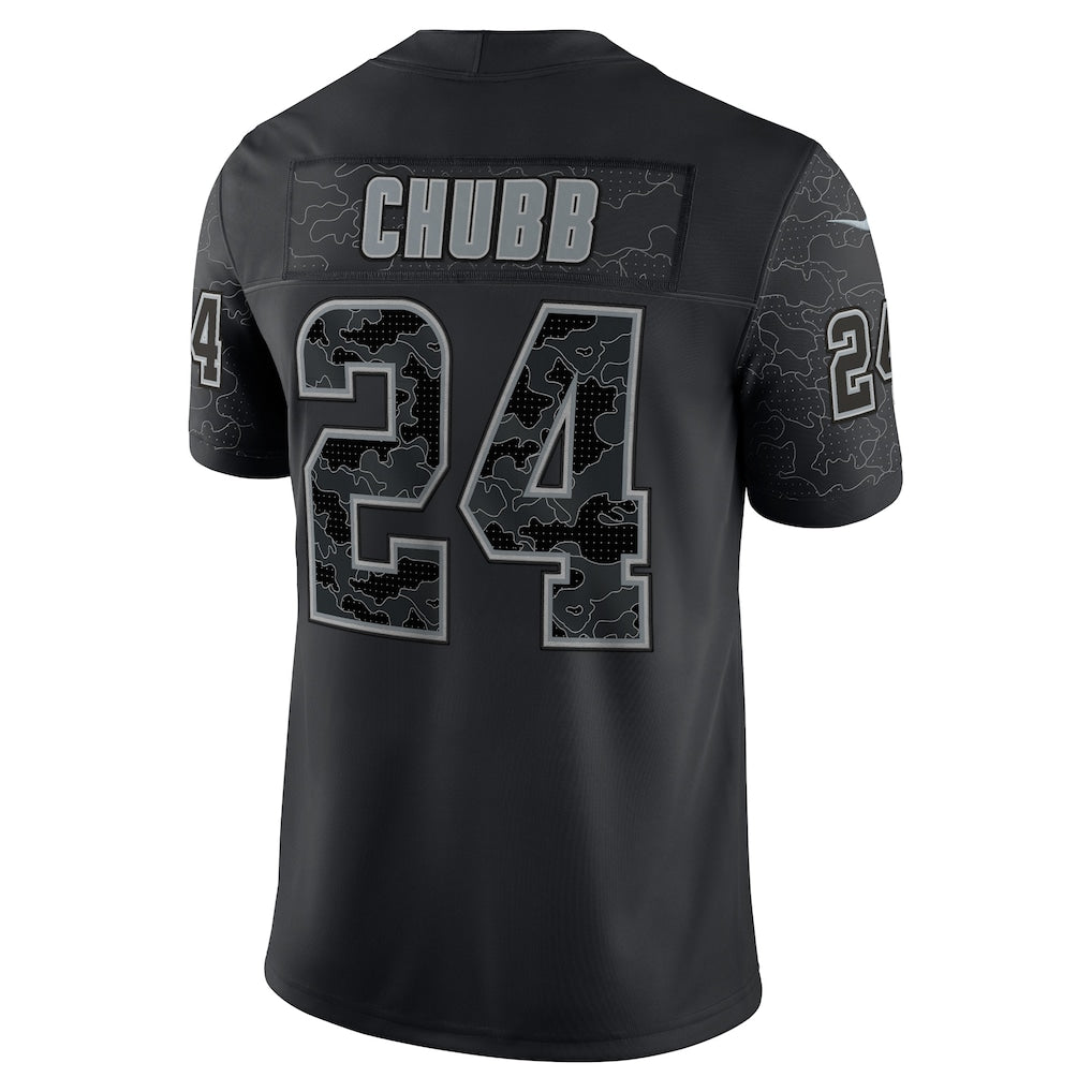 Tocy C.Browns #24 Nick Chubb Black RFLCTV Limited Jersey