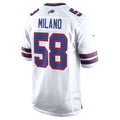 Tocy B.Bills #58 Matt Milano White Away Game Player Jersey