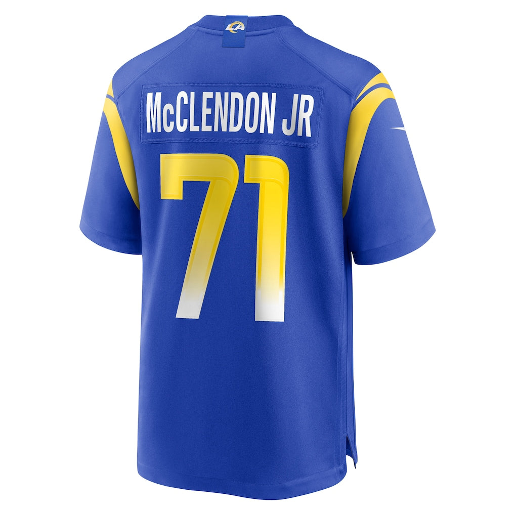 tocy LA.Rams #71 Warren McClendon Jr. Royal Team Game Jersey