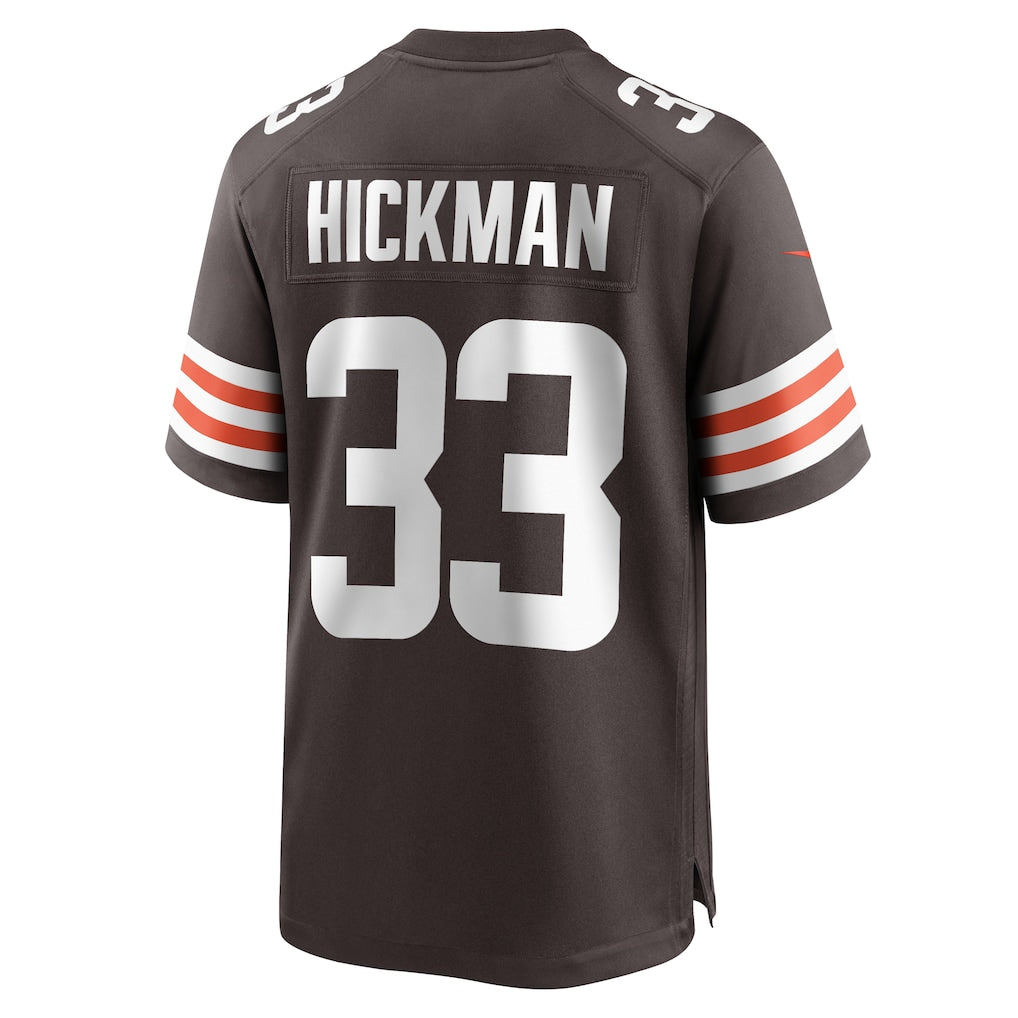 Tocy C.Browns #33 Ronnie Hickman Brown Team Game Jersey