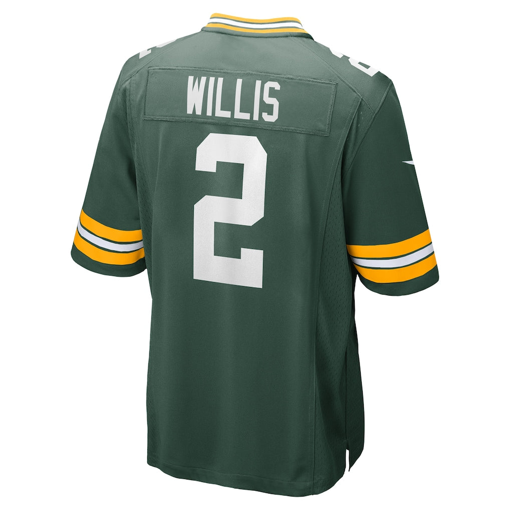 Tocy GB.Packers #2 Malik Willis Green Game Jersey