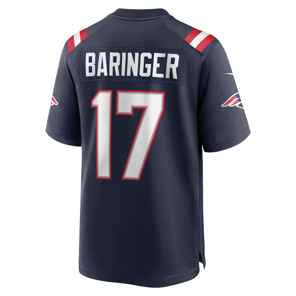 Tocy NE.Patriots #17 Bryce Baringer Navy Team Game Jersey