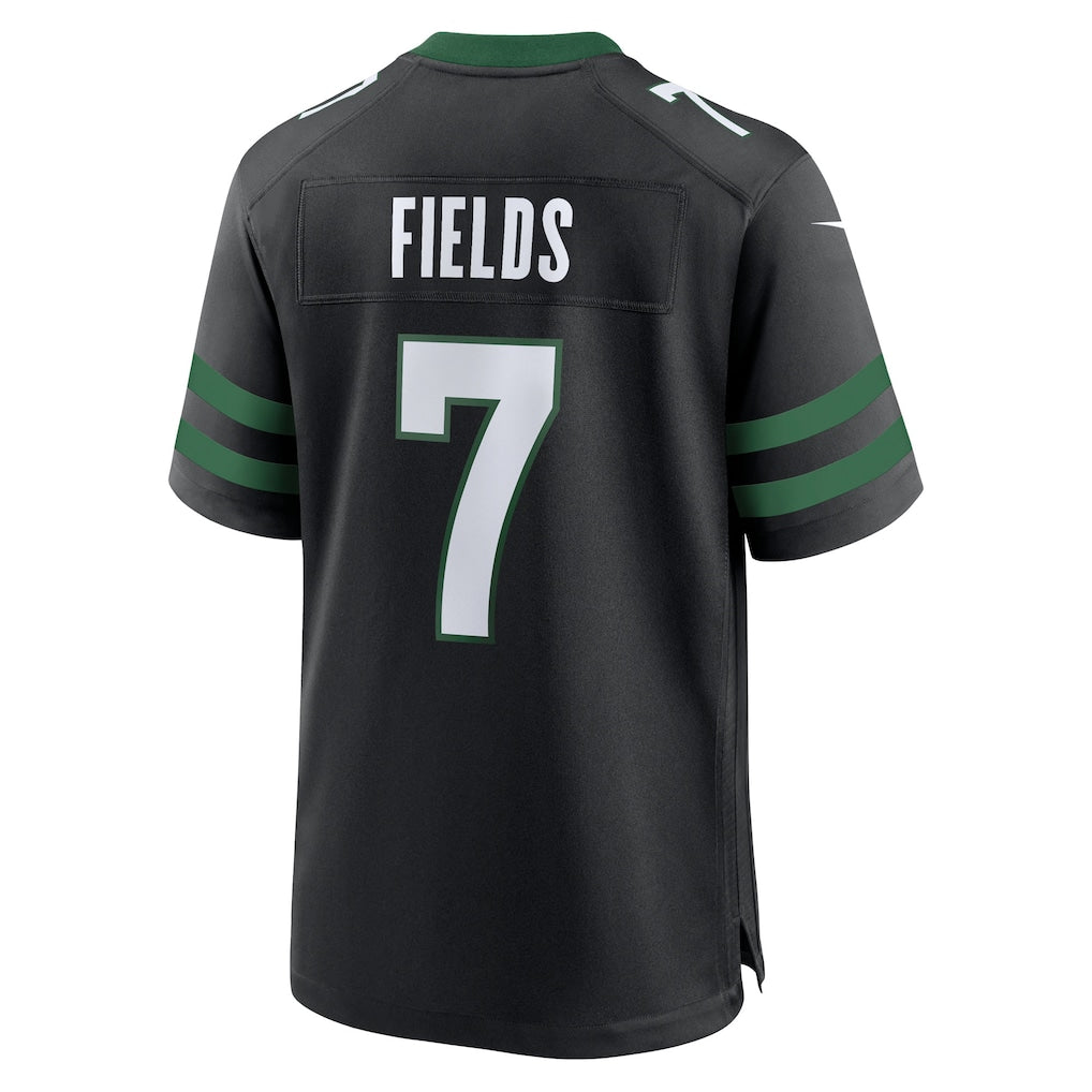 Tocy NY.Jets #7 Justin Fields Stealth Black Game Jersey