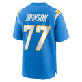 Johmsee LA.Chargers #77 Zion Johnson Powder Blue Player Game Jersey
