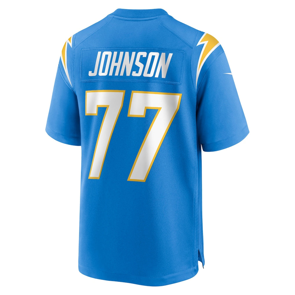 Johmsee LA.Chargers #77 Zion Johnson Powder Blue Player Game Jersey