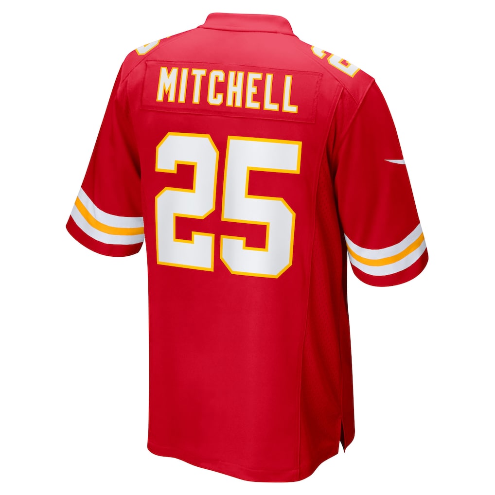 tocy KC.Chiefs #25 Elijah Mitchell Red Team Game Jersey