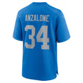 Tocy D.Lions #34 Alex Anzalone Blue Alternate Game Jersey