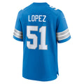 Tocy D.Lions #51 Roy Lopez Blue Team Game Jersey