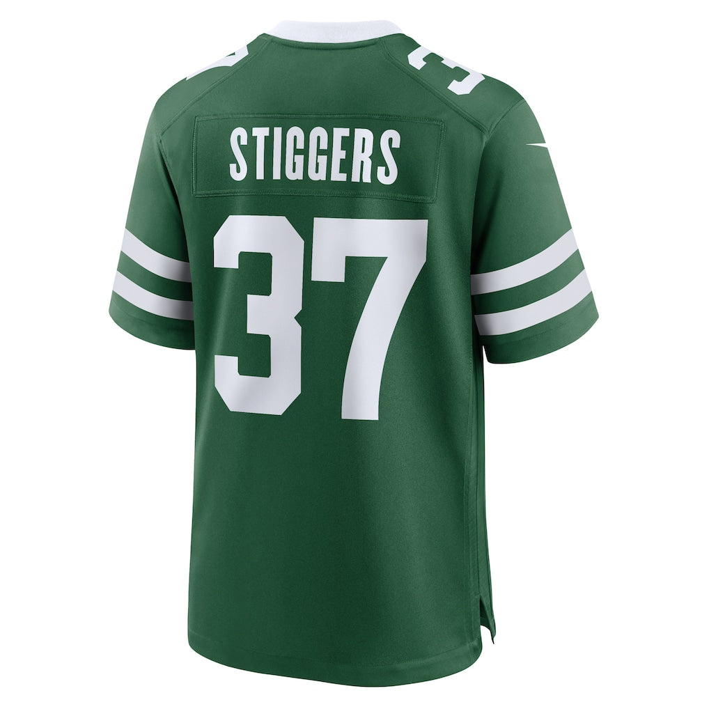 Tocy NY.Jets #37 Qwan'tez Stiggers Legacy Green Team Game Jersey