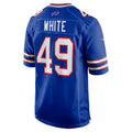Tocy B.Bills #49 DaShaun White Royal Team Game Jersey