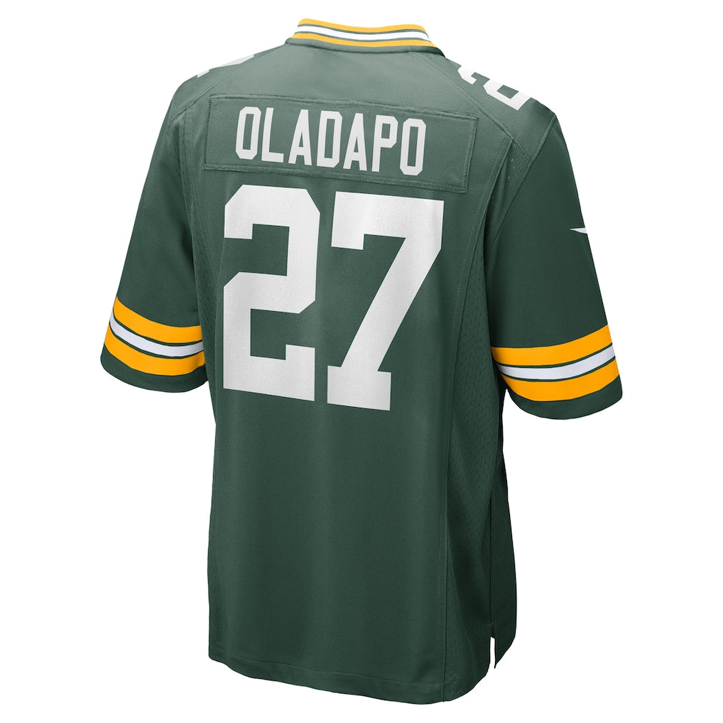 Tocy GB.Packers #27 Kitan Oladapo Green Game Jersey