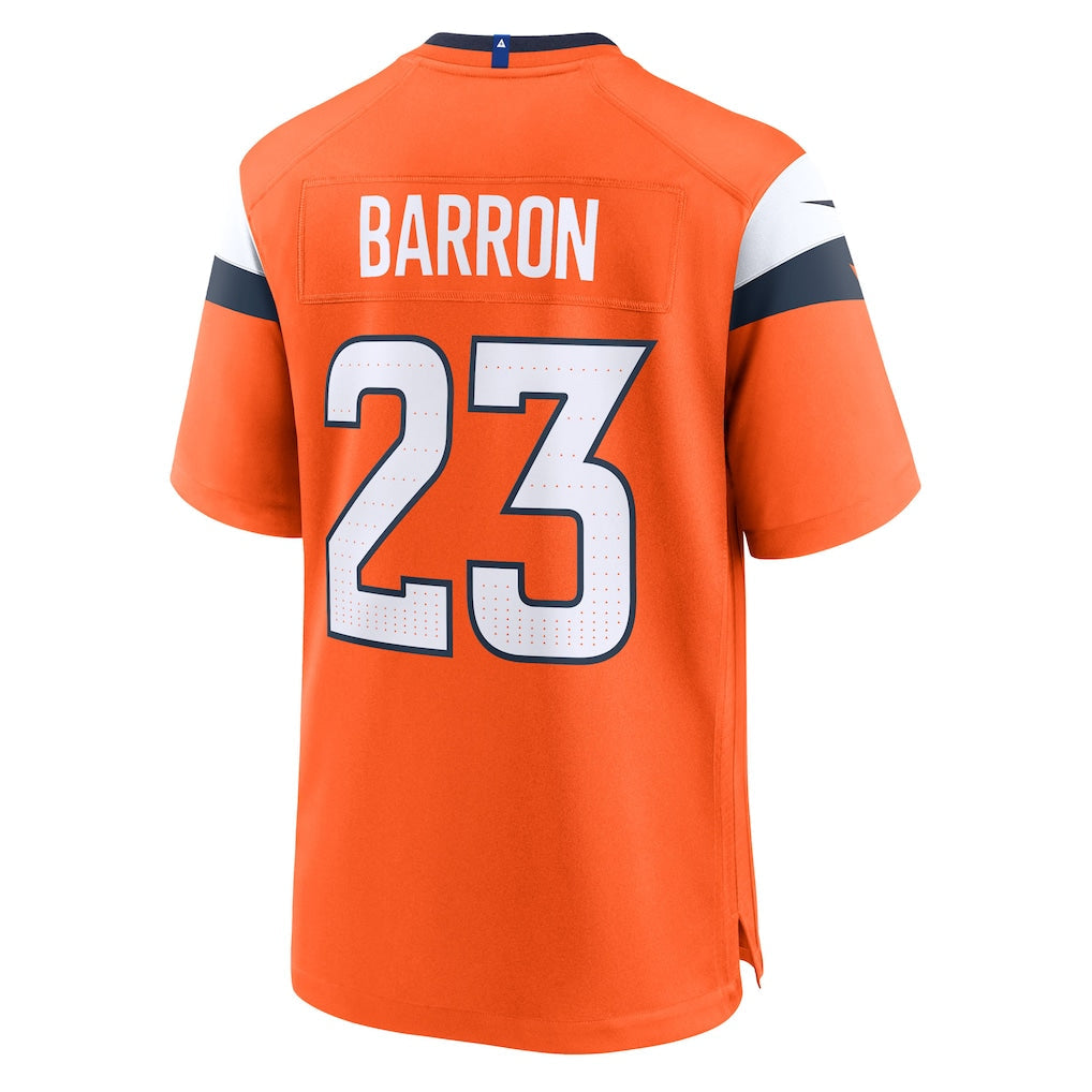 Tocy D.Broncos #23 Jahdae Barron Orange Team Game Jersey