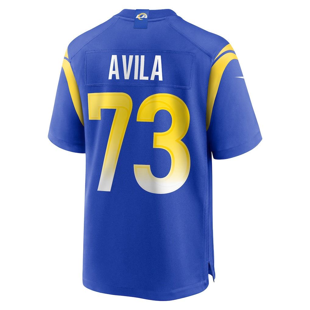 tocy LA.Rams #73 Steve Avila Royal Home Game Jersey
