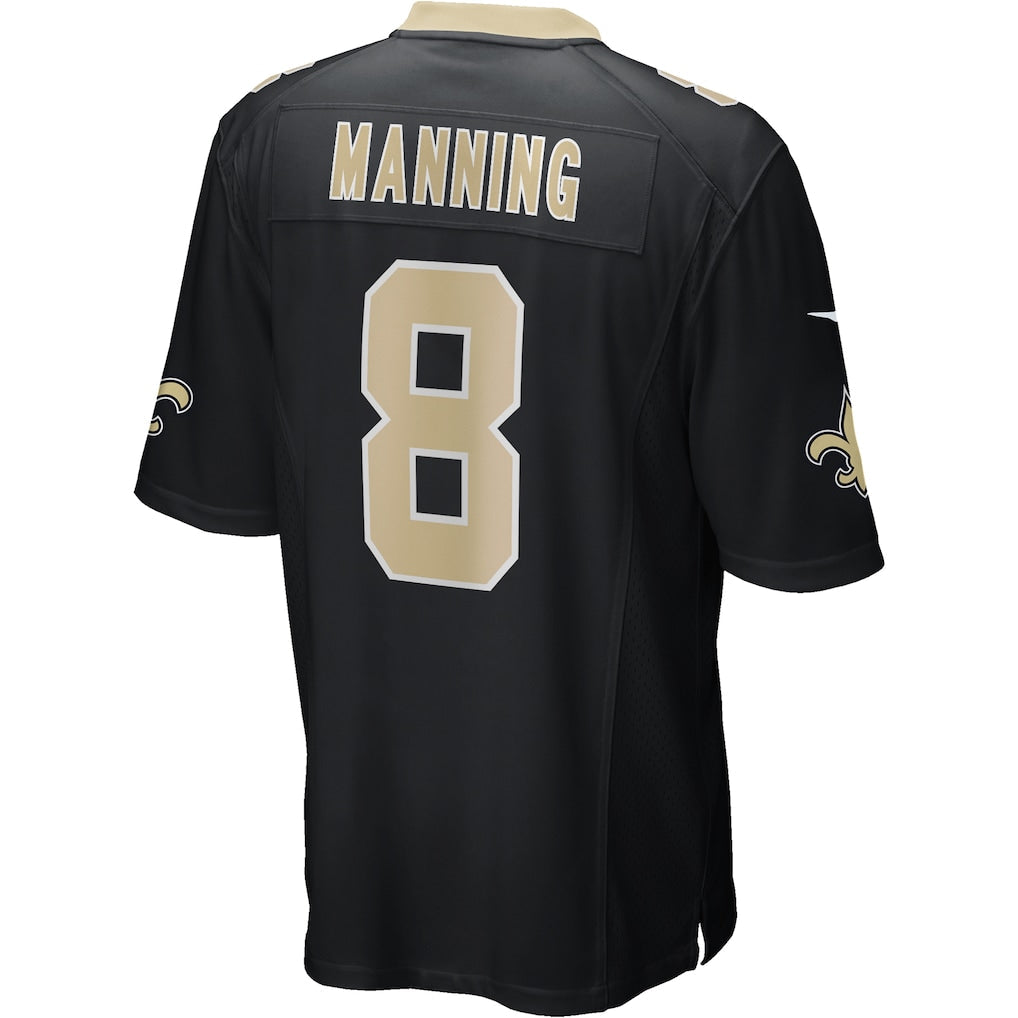 Tocy NO.Saints #8 Archie Manning Black Game Retired Player Jersey