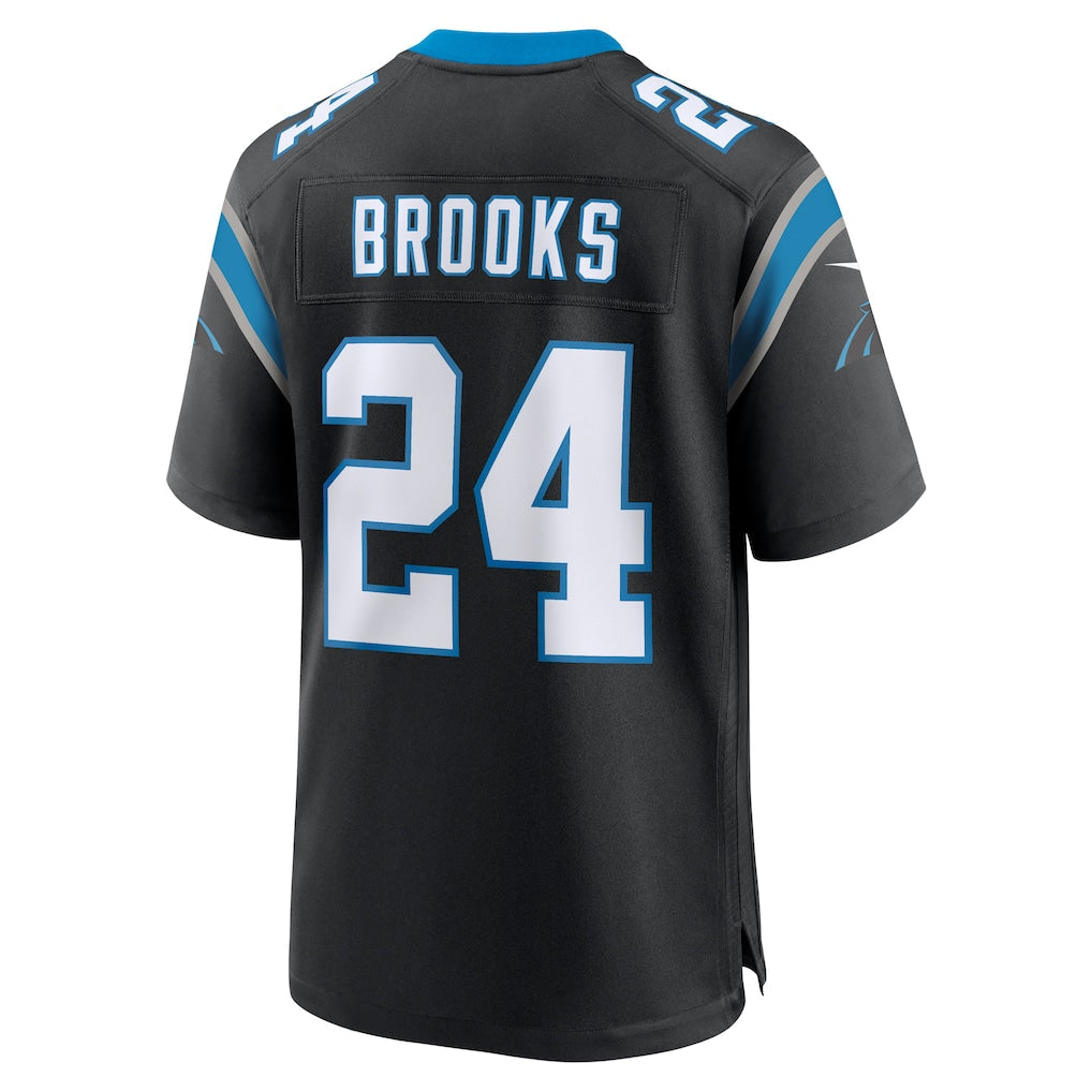 Tocy C.Panthers #24 Jonathon Brooks Black Game Jersey
